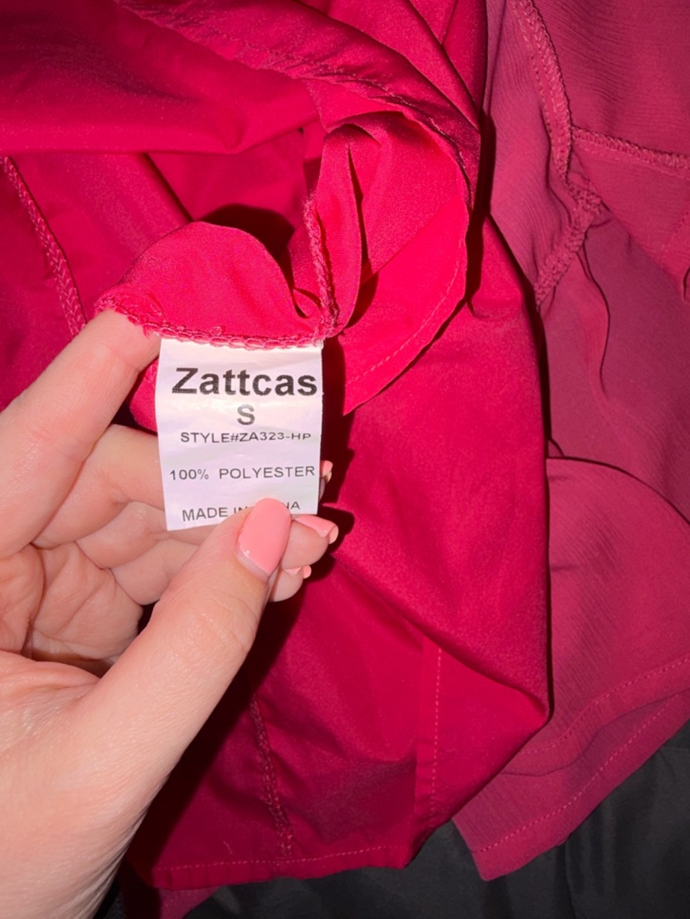 Zattcas Hot Pink Ruffle Tiered Dress Size Small | Flutter Sleeve - Picture 4 of 7